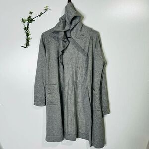 Go Couture Knit Hooded Duster Gray NWOT!
